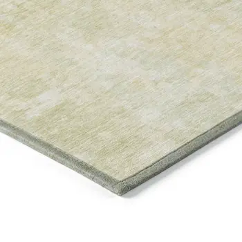 8' Round Gold Round Abstract Washable Non Skid Indoor Outdoor Area Rug