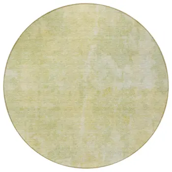 8' Round Gold Round Abstract Washable Non Skid Indoor Outdoor Area Rug