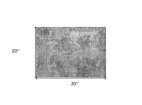 2' X 3' Gray Abstract Washable Non Skid Indoor Outdoor Area Rug