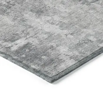 3' X 5' Gray Abstract Washable Non Skid Indoor Outdoor Area Rug