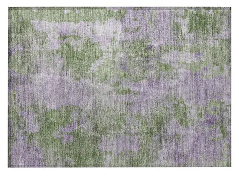 2' X 3' Green and Purple Abstract Washable Non Skid Indoor Outdoor Area Rug
