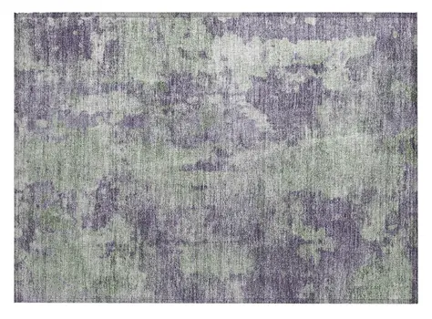 2' X 3' Purple and Green Abstract Washable Non Skid Indoor Outdoor Area Rug
