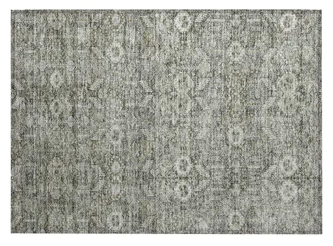 2' X 3' Cream and Tan Floral Washable Non Skid Indoor Outdoor Area Rug