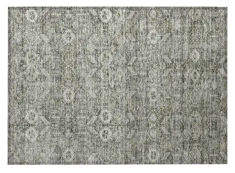 2' X 3' Cream and Tan Floral Washable Non Skid Indoor Outdoor Area Rug