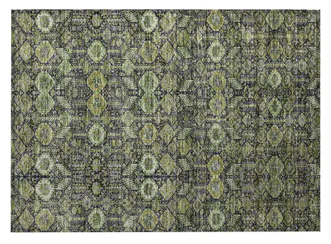 2' X 3' Blue and Green Floral Washable Non Skid Indoor Outdoor Area Rug