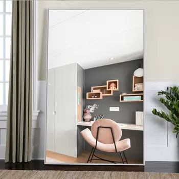 51" Silver Metal Framed Standing Mirror