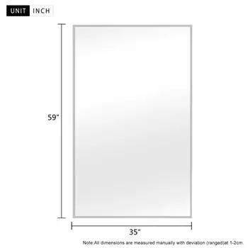59" Silver Metal Framed Standing Mirror