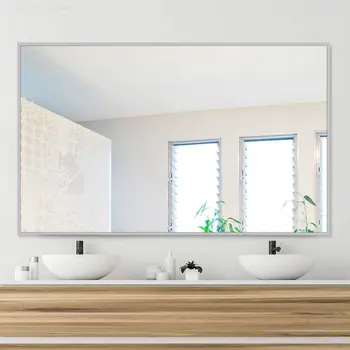 59" Silver Metal Framed Standing Mirror