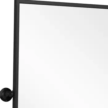 31" Black Metal Framed Full Length Hanging Mirror