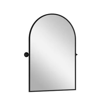 31" Black Metal Framed Full Length Hanging Mirror