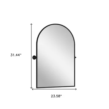 31" Black Metal Framed Full Length Hanging Mirror