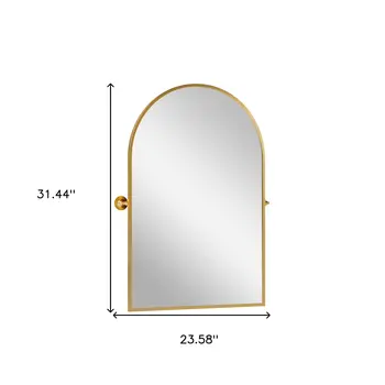31" Gold Metal Framed Full Length Hanging Mirror