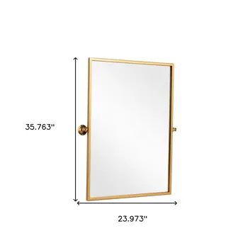36" Gold Metal Framed Full Length Hanging Mirror