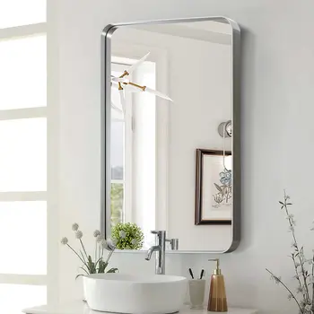 32" Silver Metal Framed Standing Mirror