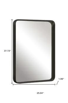 38" Black Metal Framed Standing Mirror