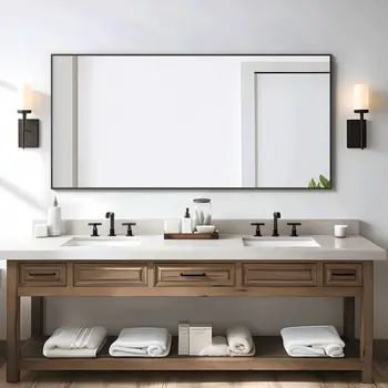 71" Black Metal Framed Standing Mirror