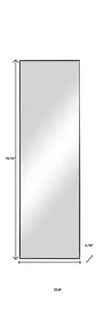 71" Black Metal Framed Standing Mirror
