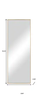 71" Gold Metal Framed Standing Mirror