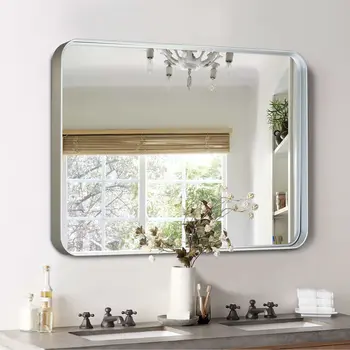 50" Silver Metal Framed Standing Mirror