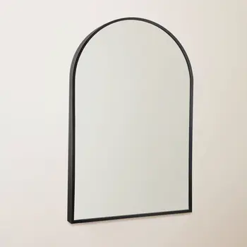 36" Black Arch Metal Framed Full Length Hanging Mirror
