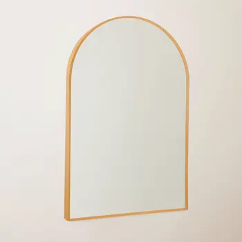 36" Gold Arch Metal Framed Full Length Hanging Mirror
