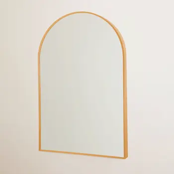 36" Gold Arch Metal Framed Full Length Hanging Mirror