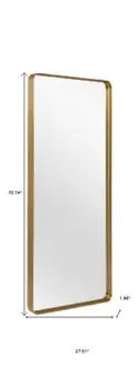 71" Gold Metal Framed Standing Mirror