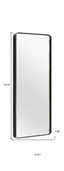 71" Black Metal Framed Standing Mirror