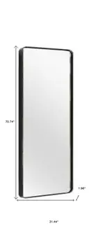 71" Black Metal Framed Standing Mirror