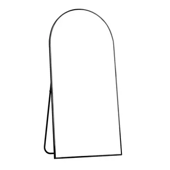 71" Black Arch Metal Framed Standing Mirror