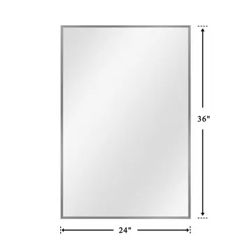 36" Silver Metal Framed Standing Mirror