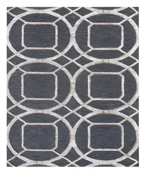 5' X 8' Charcoal and Ivory Abstract Geometric Hand Tufted Area Rug