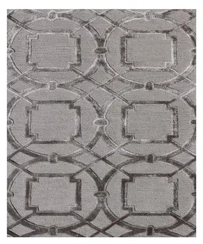 5' X 8' Gray and Dark Gray Abstract Geometric Hand Tufted Area Rug