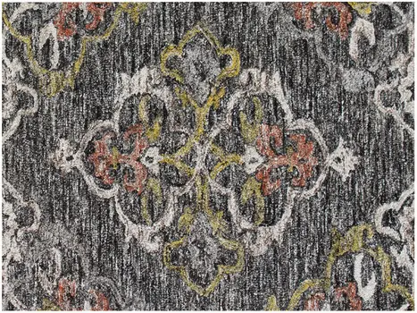 5' X 8' Charcoal Abstract Geometric Hand Tufted Non Skid Area Rug