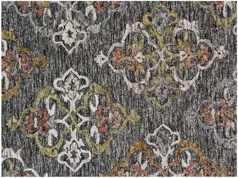 5' X 8' Charcoal Abstract Geometric Hand Tufted Non Skid Area Rug