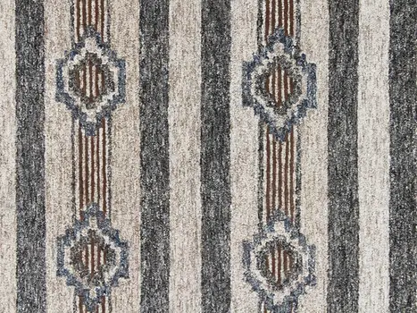 5' X 8' Beige Abstract Geometric Hand Tufted Non Skid Area Rug