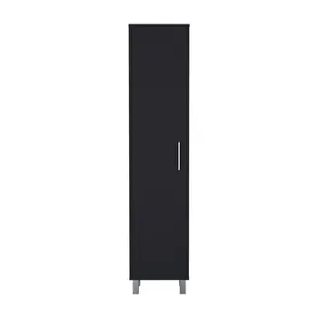 71" Black Wood Pantry Or Storage Cabinet
