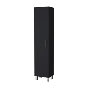 71" Black Wood Pantry Or Storage Cabinet