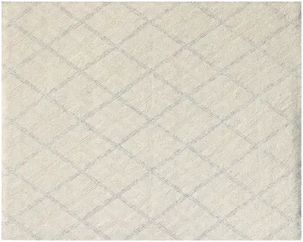 5' X 8' Ivory Wool Abstract Geometric Hand Tufted Non Skid Area Rug