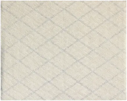 5' X 8' Ivory Wool Abstract Geometric Hand Tufted Non Skid Area Rug