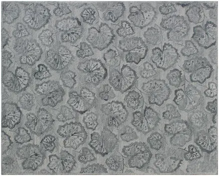 9' X 12' Silver Floral Hand Tufted Non Skid Area Rug