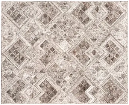 5' X 8' Silver Abstract Geometric Hand Tufted Non Skid Area Rug