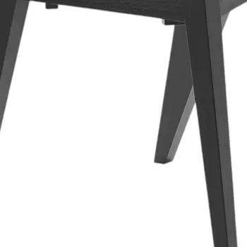 Set of Two Beige And Black Upholstered Fabric Open Back Dining Side Chairs