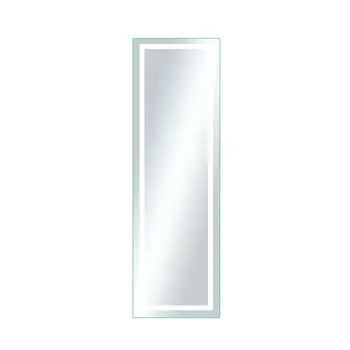 63" White Lighted Metal Framed Freestanding and Wall Mount Full Length Mirror