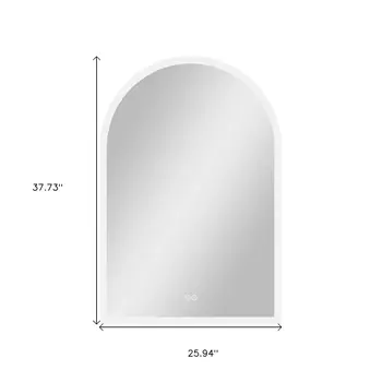 38" Clear Arch Unframed LED Lighted Bathroom Vanity Mirror