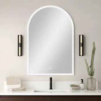 38" Clear Arch Unframed LED Lighted Bathroom Vanity Mirror