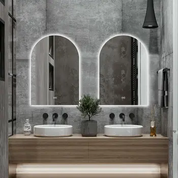 38" Clear Arch Unframed LED Lighted Bathroom Vanity Mirror