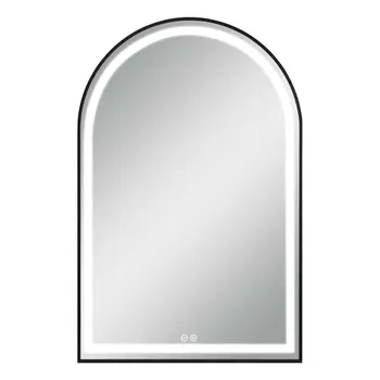 39" Black Metal Arch Metal Framed LED Lighted Bathroom Vanity Mirror
