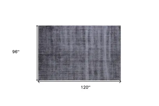 8' X 10' Charcoal Hand Loomed Area Rug
