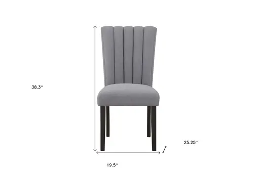Gray Upholstered Tufted Velvet Dining Side Chair